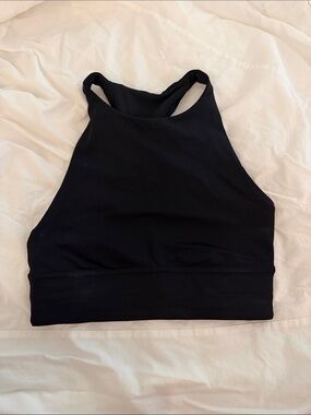 Lululemon Black Racerback High Neck Long Line Bra - Size 4